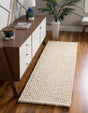 Ivory 2' x 5' 3 Felt Ball Runner Area Rug Stunning All Natural 100% Wool Luxury Hand Woven Carpet for Modern Home Interiors Soft Touch Marshmallow Rug for Sale at Rug Engine