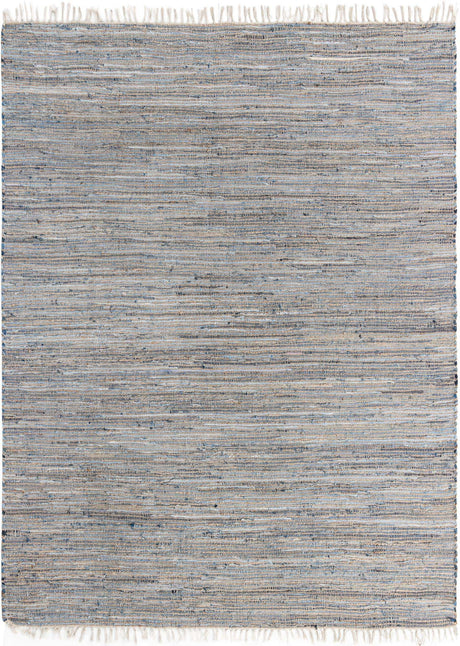 Blue 9' x 12' Chindi Jute Rectangle Rug