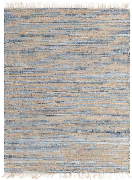 Blue 8' x 11' Chindi Jute Rectangle Rug