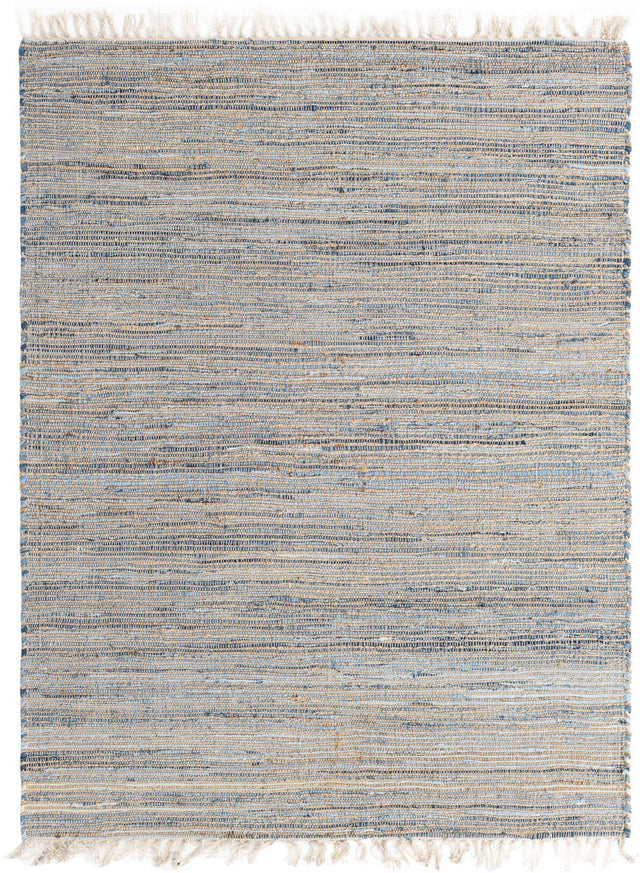 Blue 8' x 11' Chindi Jute Rectangle Rug