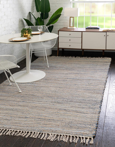 Blue 2' x 3' 1 Chindi Jute Rectangle Rug