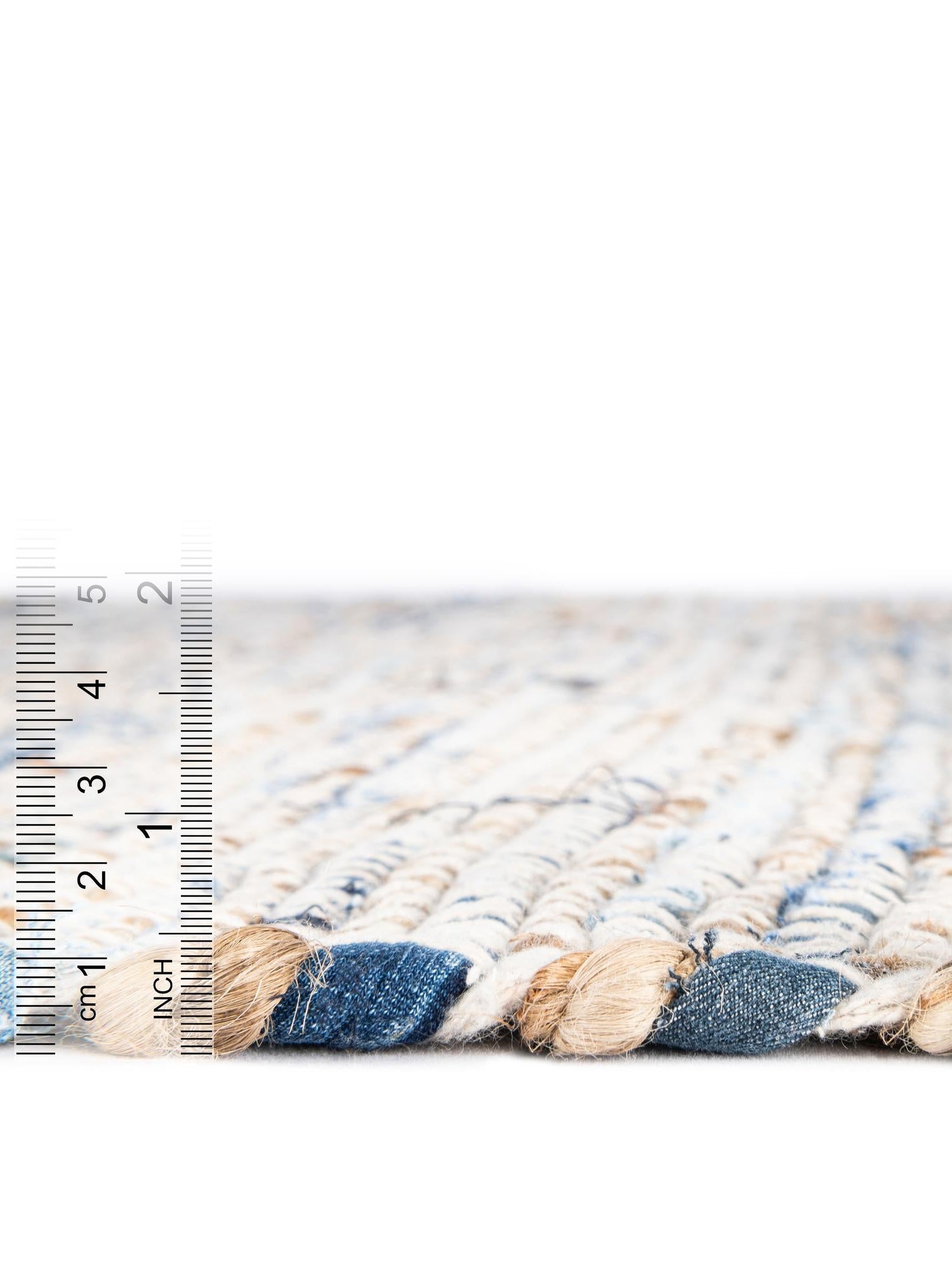 Blue 3' 3 x 5' 1 Chindi Jute Rectangle Area Rug Interior Design Home Decor Carpet Mat for Sale at Rug Engine