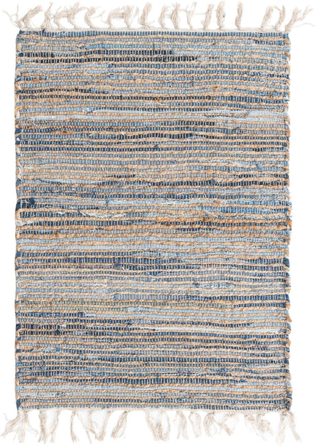 Blue 2' x 3' 1 Chindi Jute Rectangle Rug
