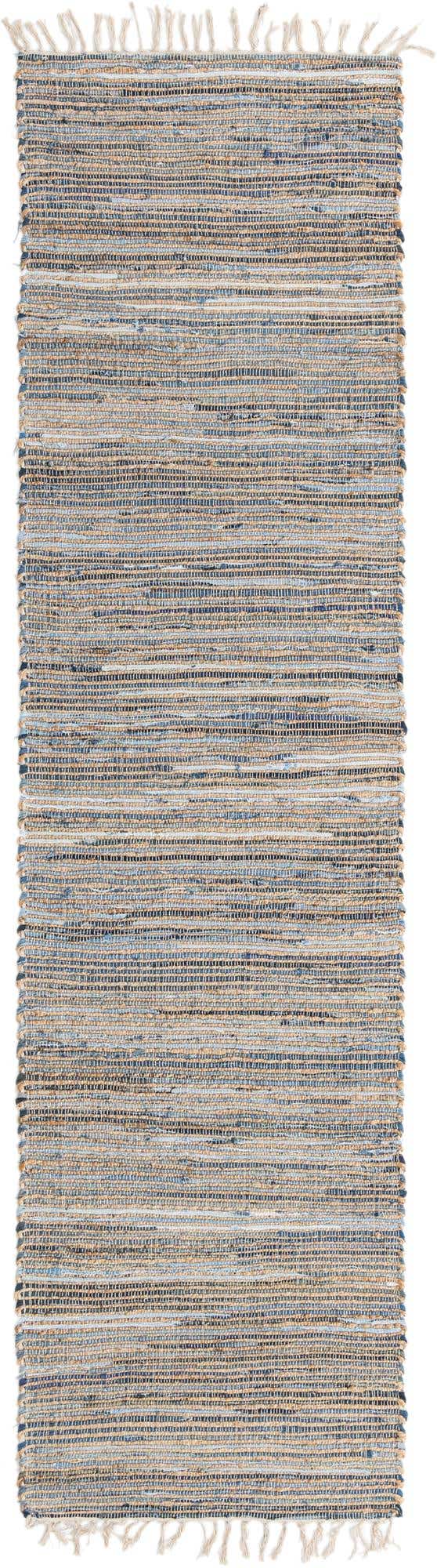 Blue 3' x 10' Chindi Jute Runner Rug
