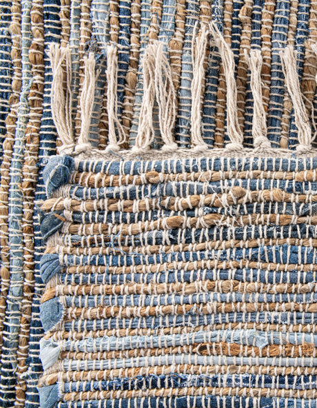 Blue 2' 11 x 16' 1 Chindi Jute Runner Area Rug Interior Design Home Decor Carpet Mat for Sale at Rug Engine