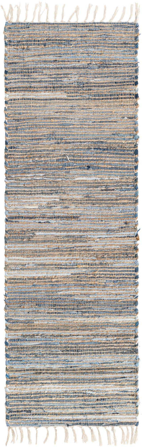 Blue 2' 2 x 6' 1 Chindi Jute Runner Rug