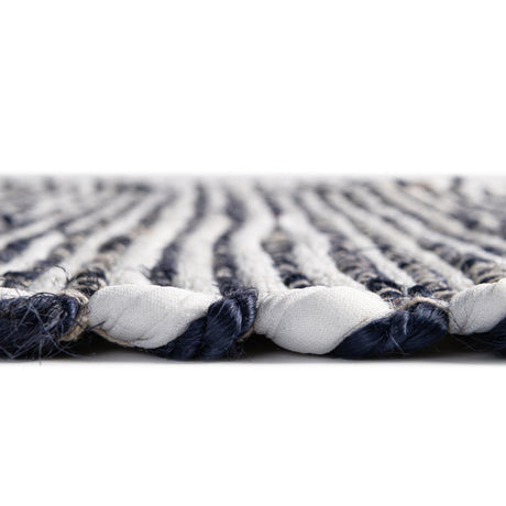 Navy Blue 7' 1 x 10' Chindi Jute Rectangle Area Rug Interior Design Home Decor Carpet Mat for Sale at Rug Engine