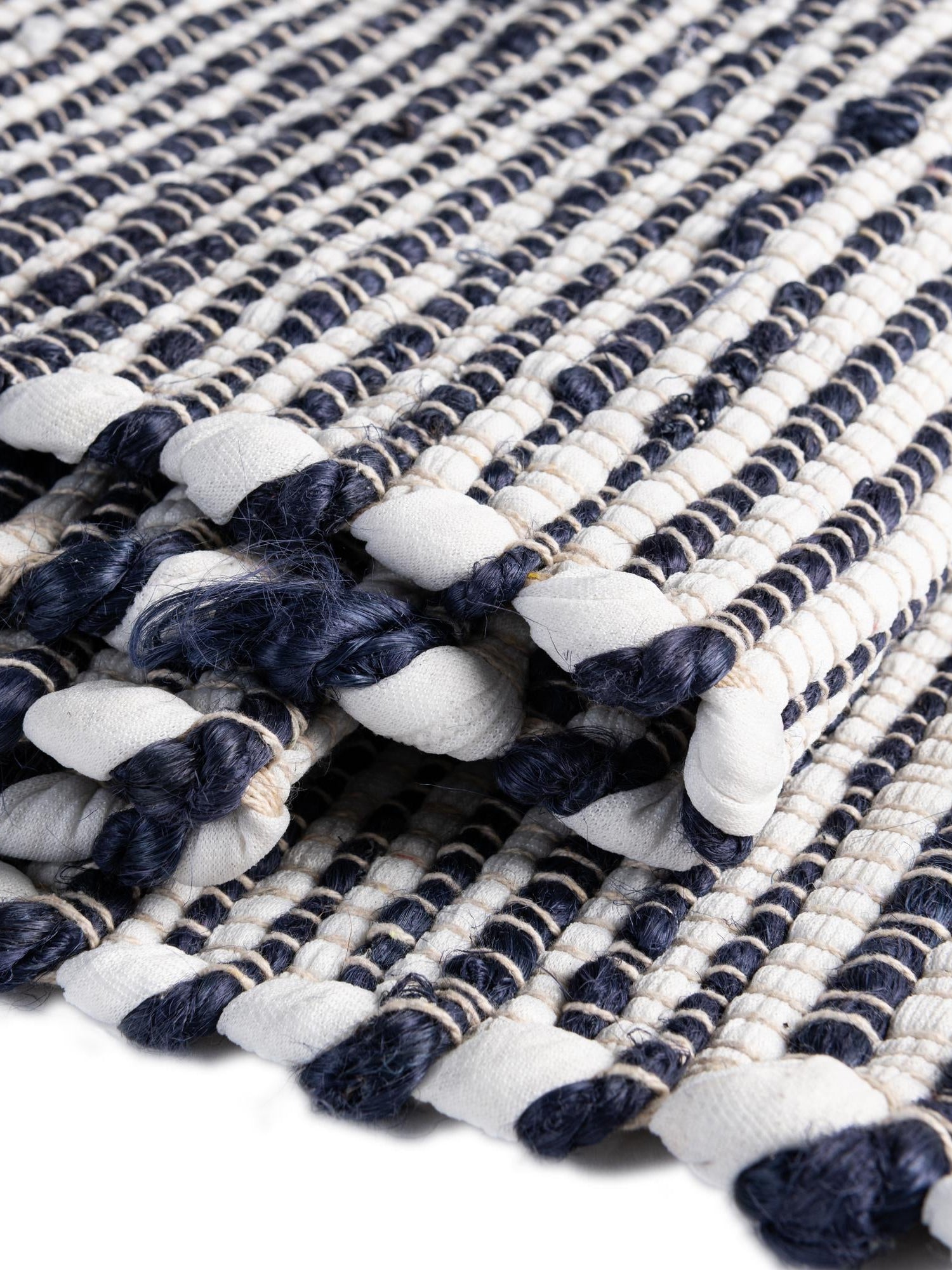 Navy Blue 8' x 11' Chindi Jute Rectangle Area Rug Interior Design Home Decor Carpet Mat for Sale at Rug Engine