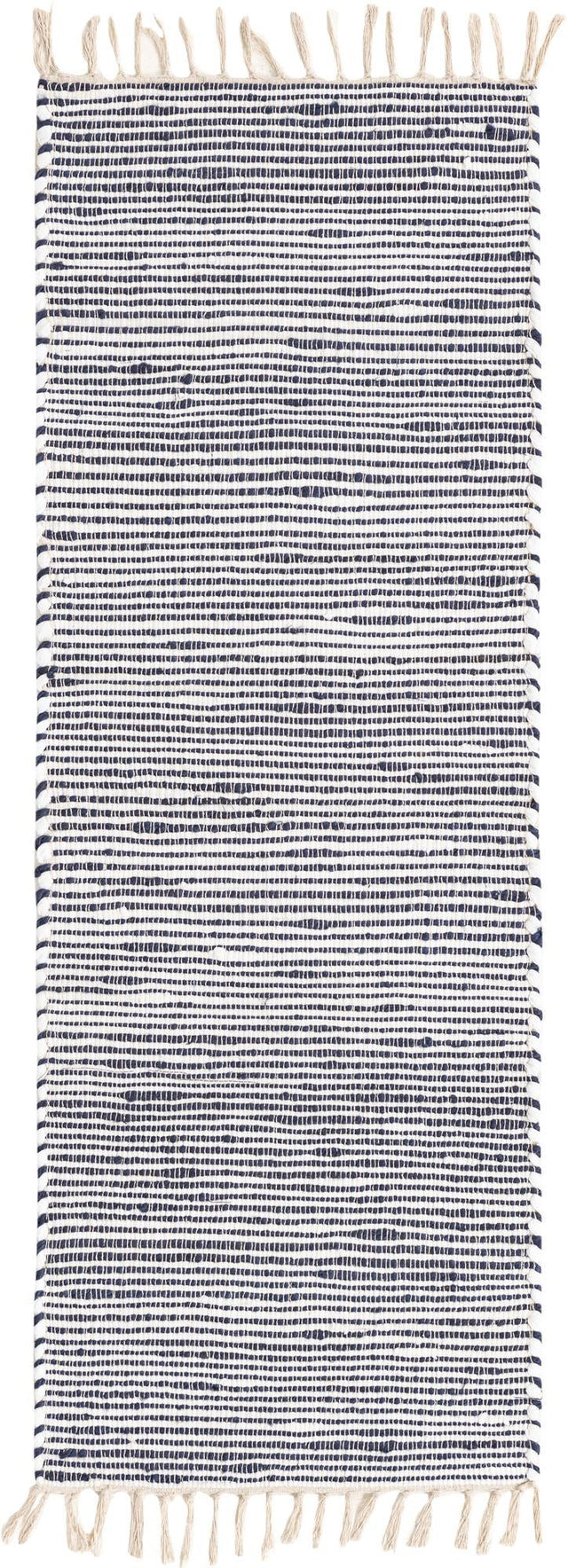 Navy Blue 2' 2 x 6' 1 Chindi Jute Runner Rug