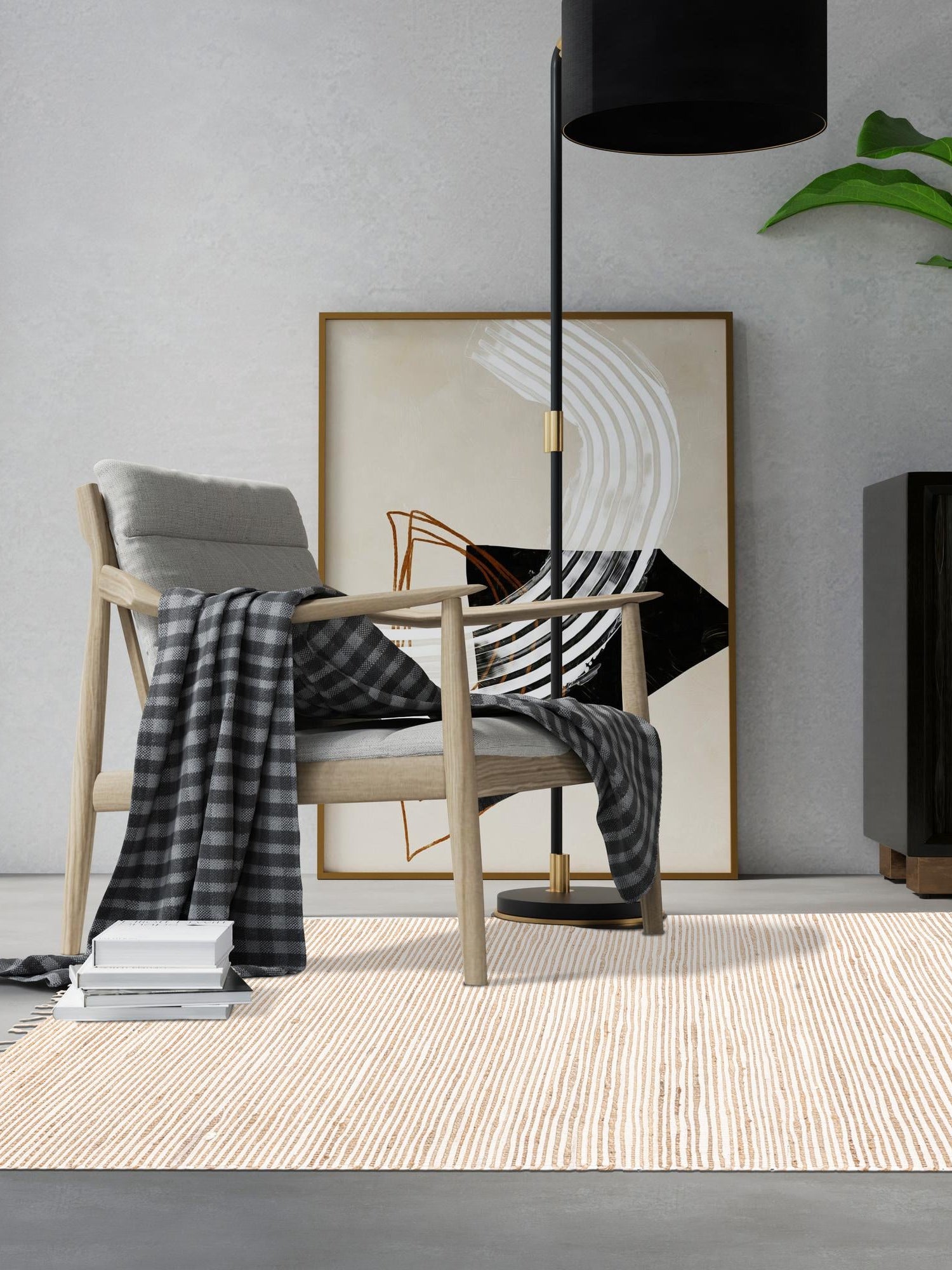 Natural 4' 1 x 6' 1 Chindi Jute Rectangle Area Rug Interior Design Home Decor Carpet Mat for Sale at Rug Engine