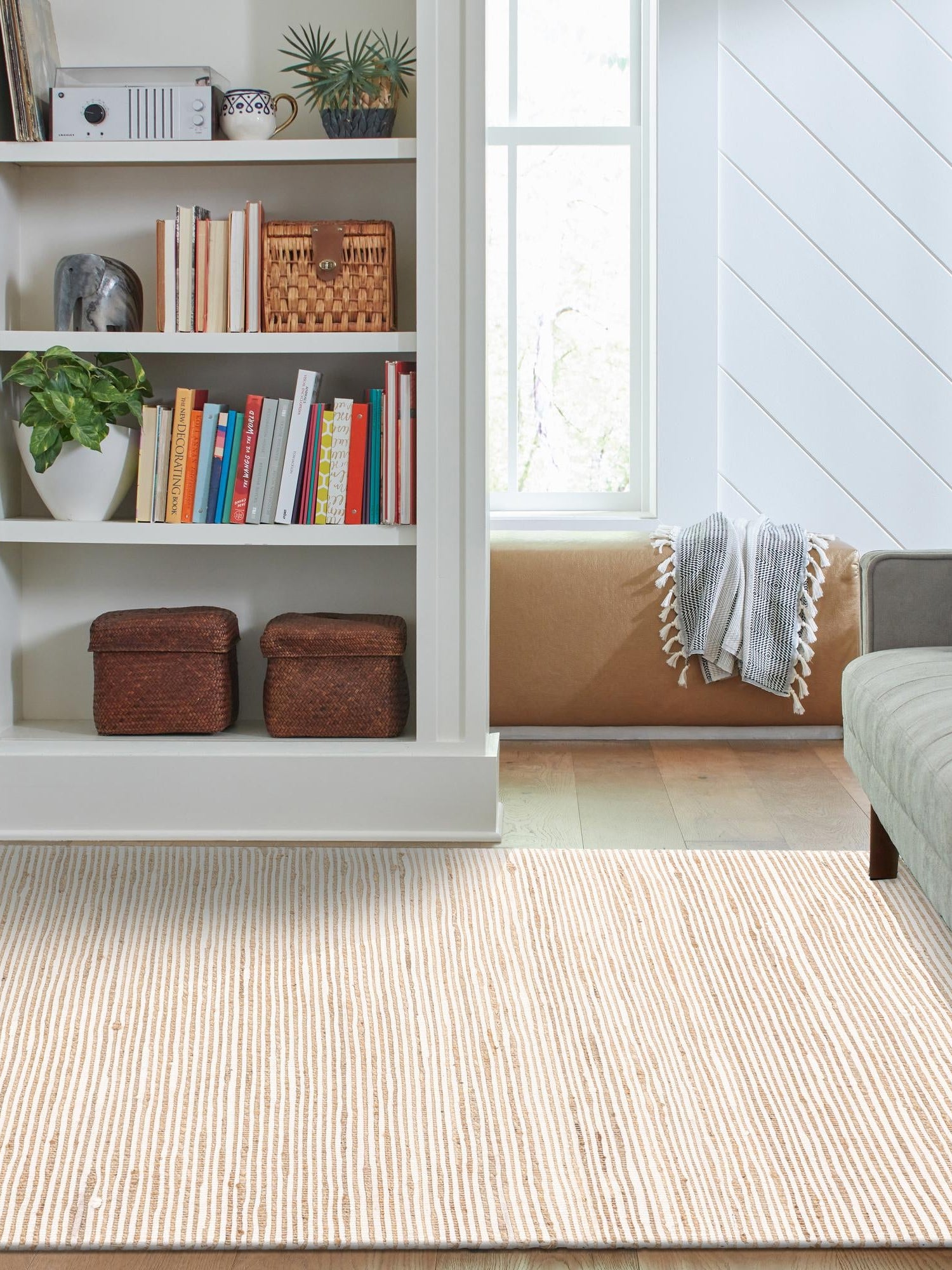 Natural 4' 1 x 6' 1 Chindi Jute Rectangle Area Rug Interior Design Home Decor Carpet Mat for Sale at Rug Engine