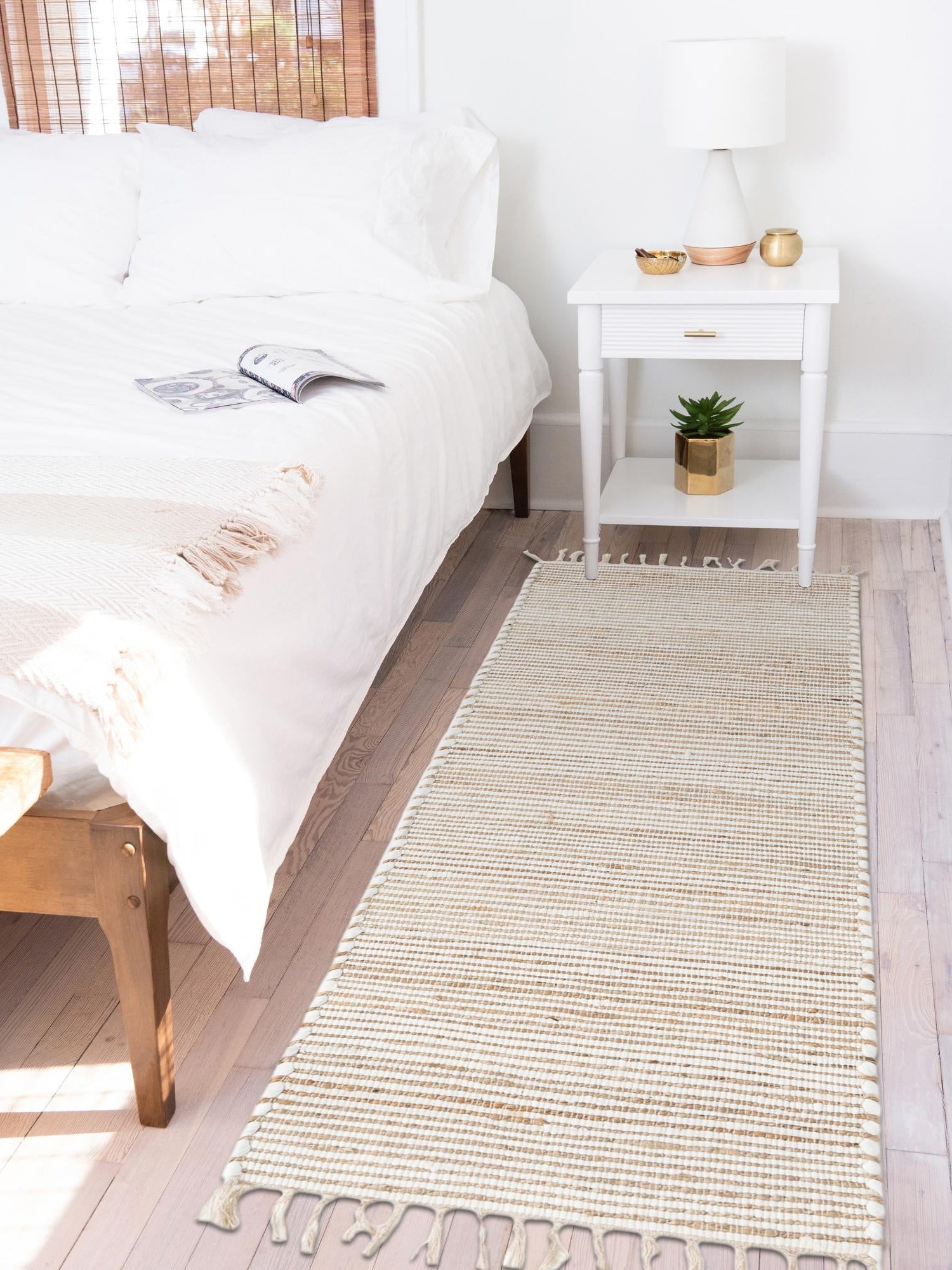 Natural 2' 7 x 10' Chindi Jute Runner Area Rug Interior Design Home Decor Carpet Mat for Sale at Rug Engine