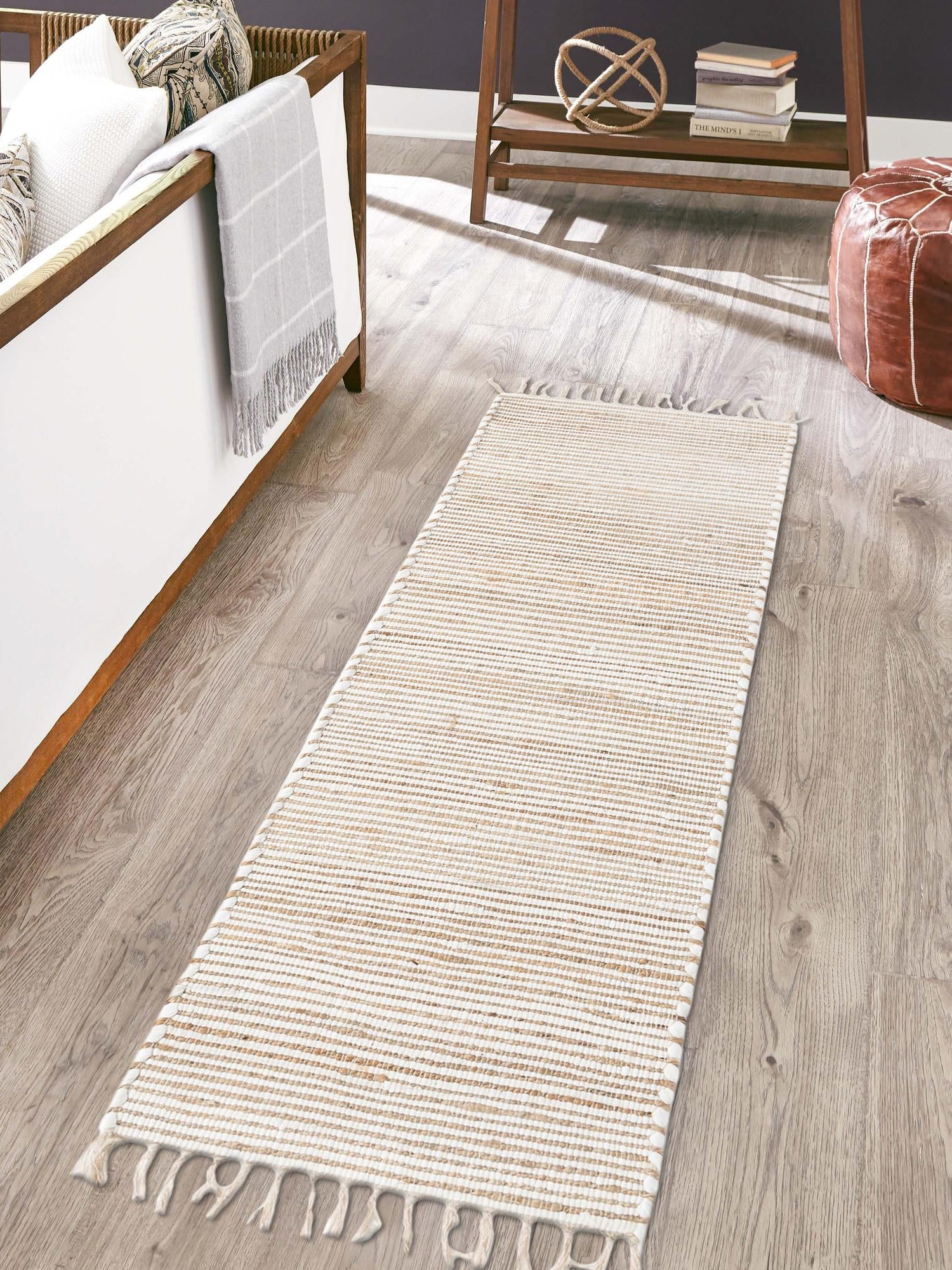 Natural 2' 7 x 10' Chindi Jute Runner Area Rug Interior Design Home Decor Carpet Mat for Sale at Rug Engine