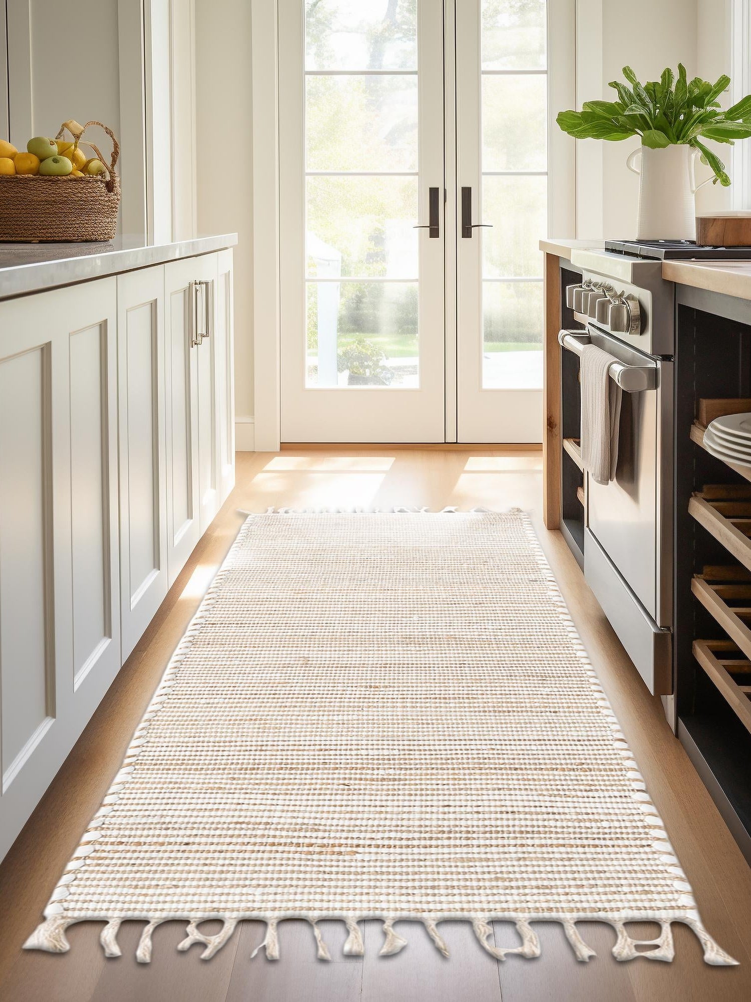 Natural 2' 7 x 10' Chindi Jute Runner Area Rug Interior Design Home Decor Carpet Mat for Sale at Rug Engine