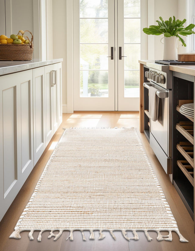 Natural 3' x 10' Chindi Jute Runner Rug