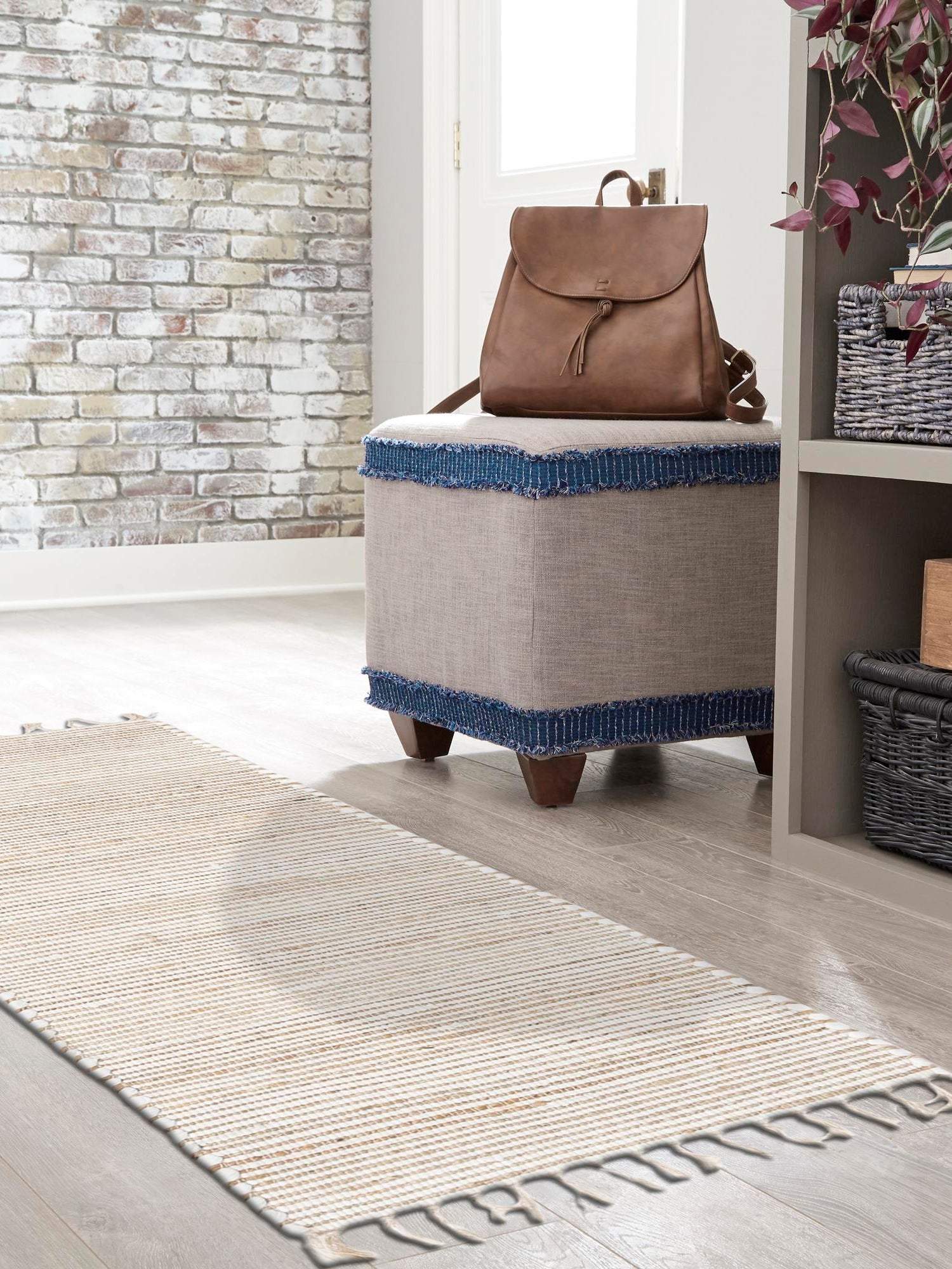 Natural 2' 7 x 10' Chindi Jute Runner Area Rug Interior Design Home Decor Carpet Mat for Sale at Rug Engine