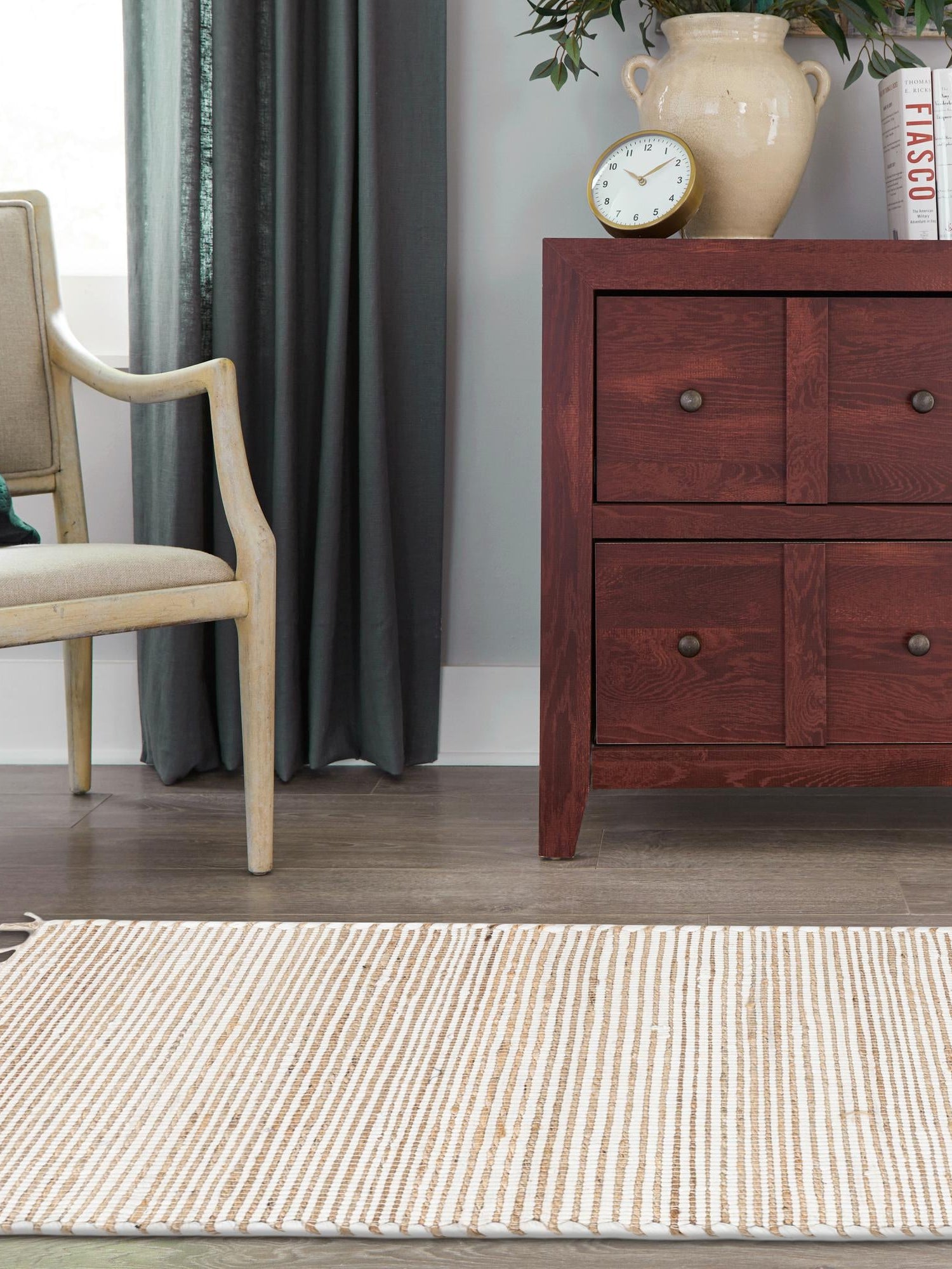 Natural 2' 7 x 10' Chindi Jute Runner Area Rug Interior Design Home Decor Carpet Mat for Sale at Rug Engine