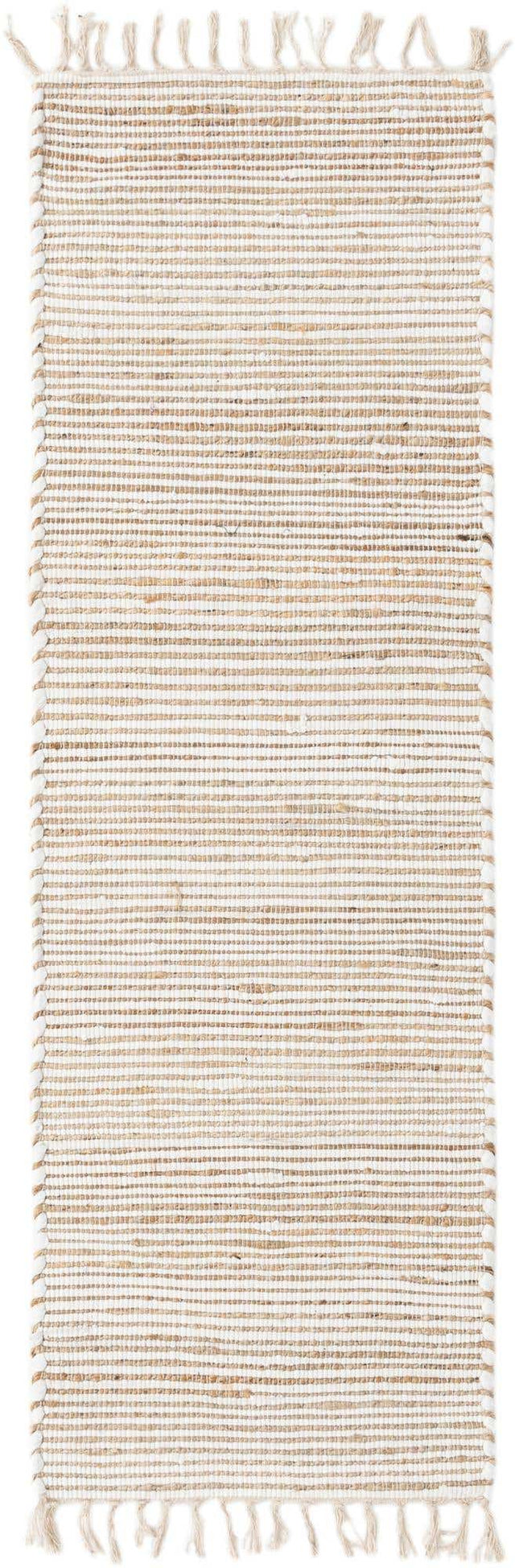 Natural 2' 2 x 6' 1 Chindi Jute Runner Rug