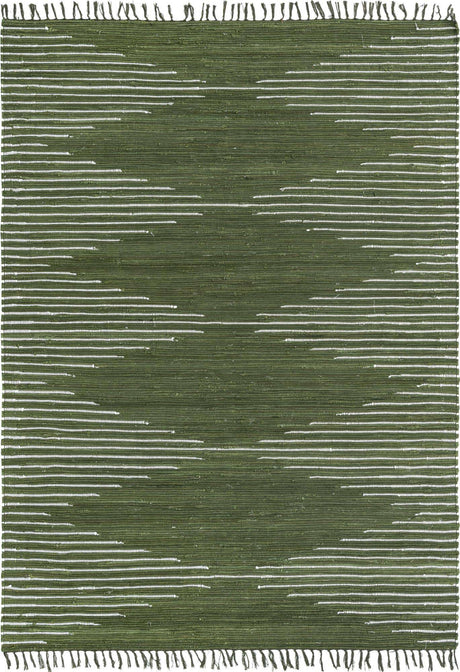 Green 7' 1 x 10' Chindi Cotton Rectangle Rug
