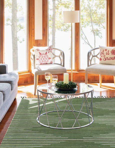 Green 5' 1 x 8' Chindi Cotton Rectangle Area Rug Interior Design Home Decor Carpet Mat for Sale at Rug Engine