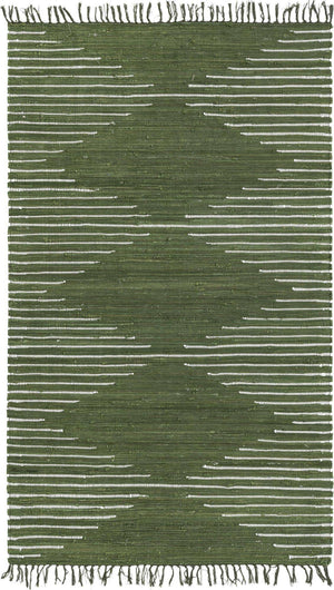 Green 5' 1 x 8' Chindi Cotton Rectangle Rug
