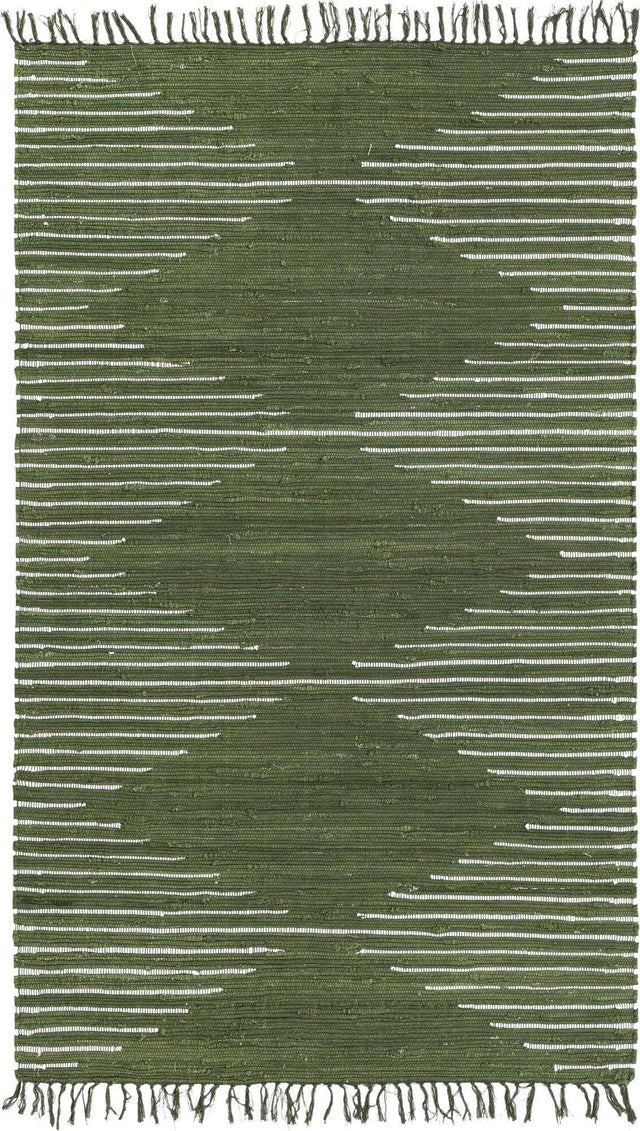 Green 5' 1 x 8' Chindi Cotton Rectangle Rug