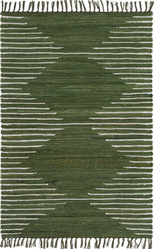 Green 4' 1 x 6' 1 Chindi Cotton Rectangle Rug