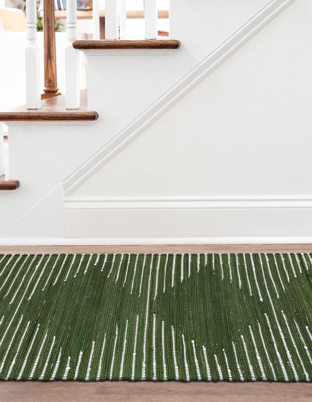 Green 2' 2 x 6' 1 Chindi Cotton Runner Rug