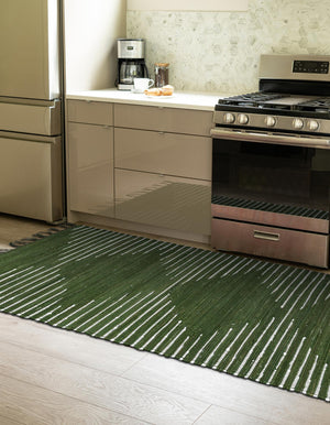 Green 2' 2 x 6' 1 Chindi Cotton Runner Rug