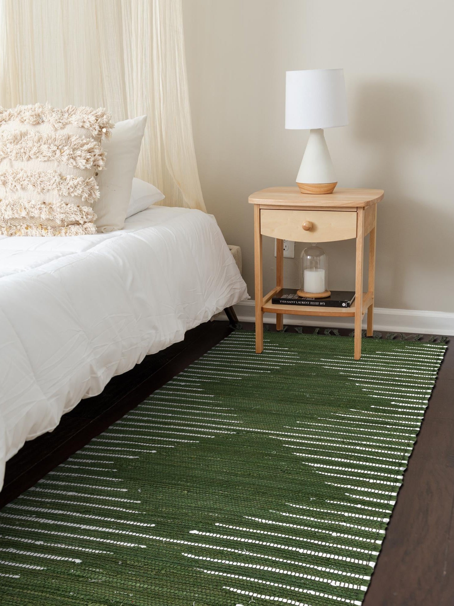 Green 2' x 8' Chindi Cotton Runner Area Rug Interior Design Home Decor Carpet Mat for Sale at Rug Engine