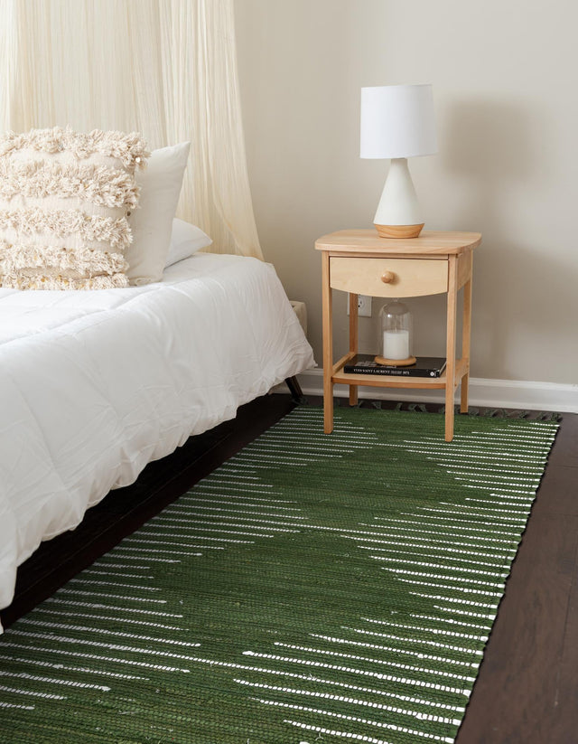 Green 2' x 8' Chindi Cotton Runner Area Rug Interior Design Home Decor Carpet Mat for Sale at Rug Engine