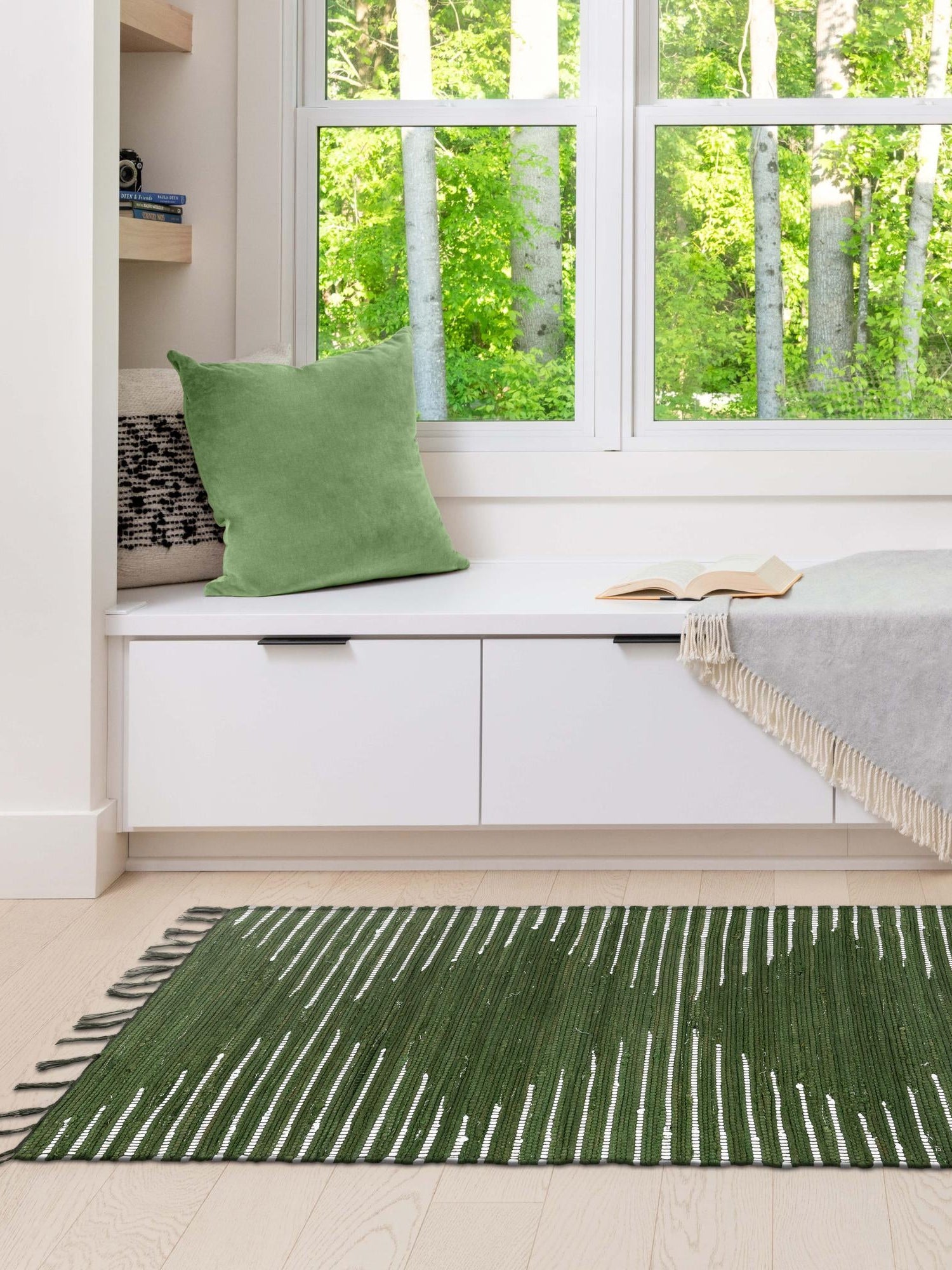 Green 2' 11 x 16' 1 Chindi Cotton Runner Area Rug Interior Design Home Decor Carpet Mat for Sale at Rug Engine