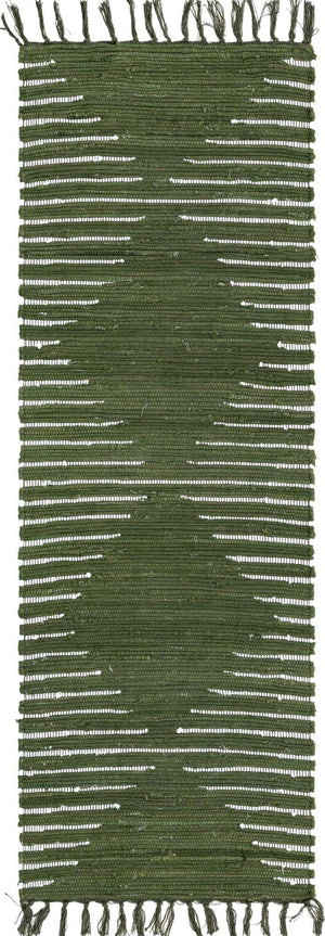 Green 2' 2 x 6' 1 Chindi Cotton Runner Rug