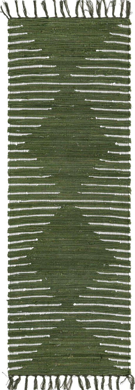 Green 2' 2 x 6' 1 Chindi Cotton Runner Rug
