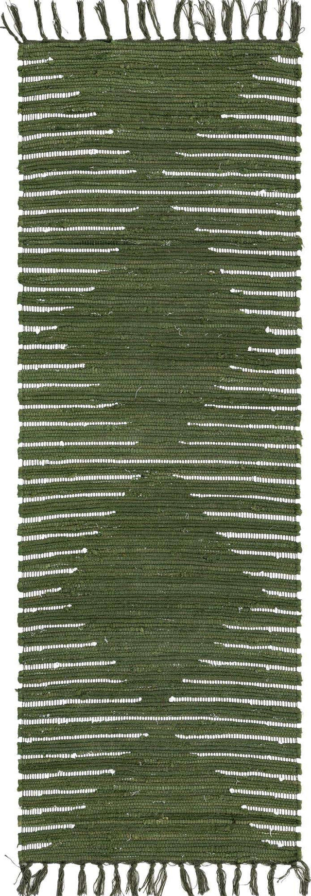 Green 2' 2 x 6' 1 Chindi Cotton Runner Rug