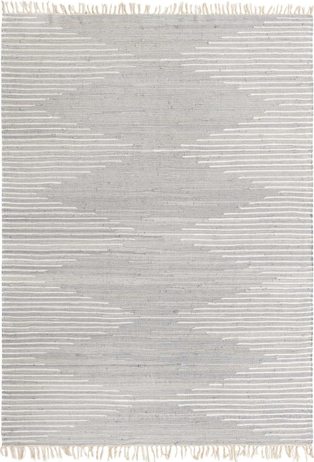 Light Gray 8' x 11' Chindi Cotton Rectangle Rug