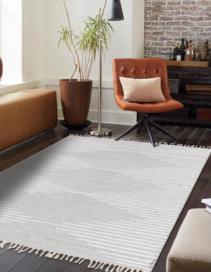 Light Gray 5' 1 x 8' Chindi Cotton Rectangle Rug