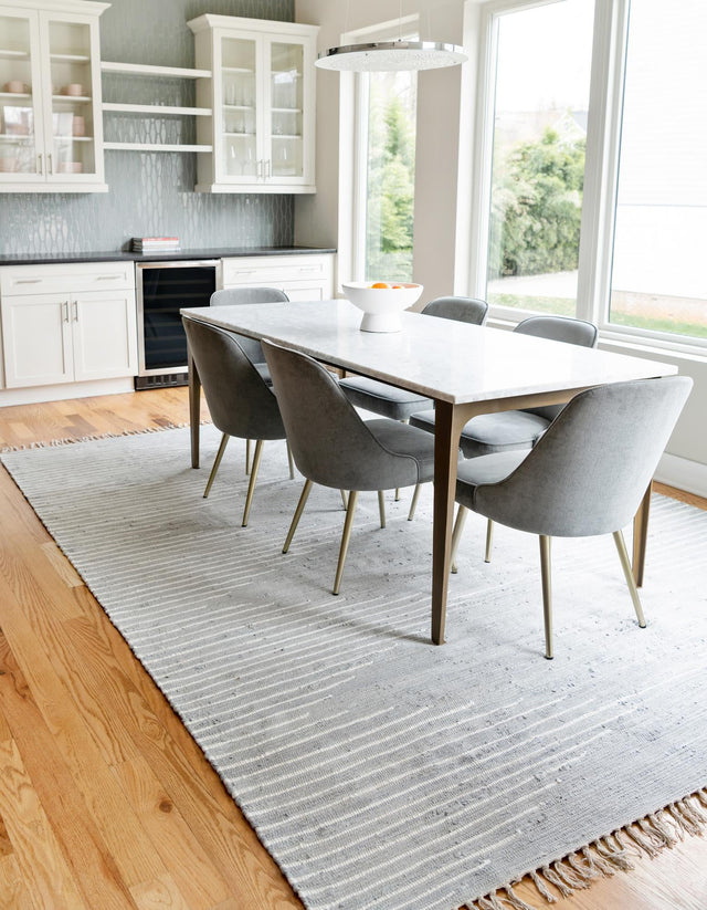 Light Gray 5' 1 x 8' Chindi Cotton Rectangle Rug
