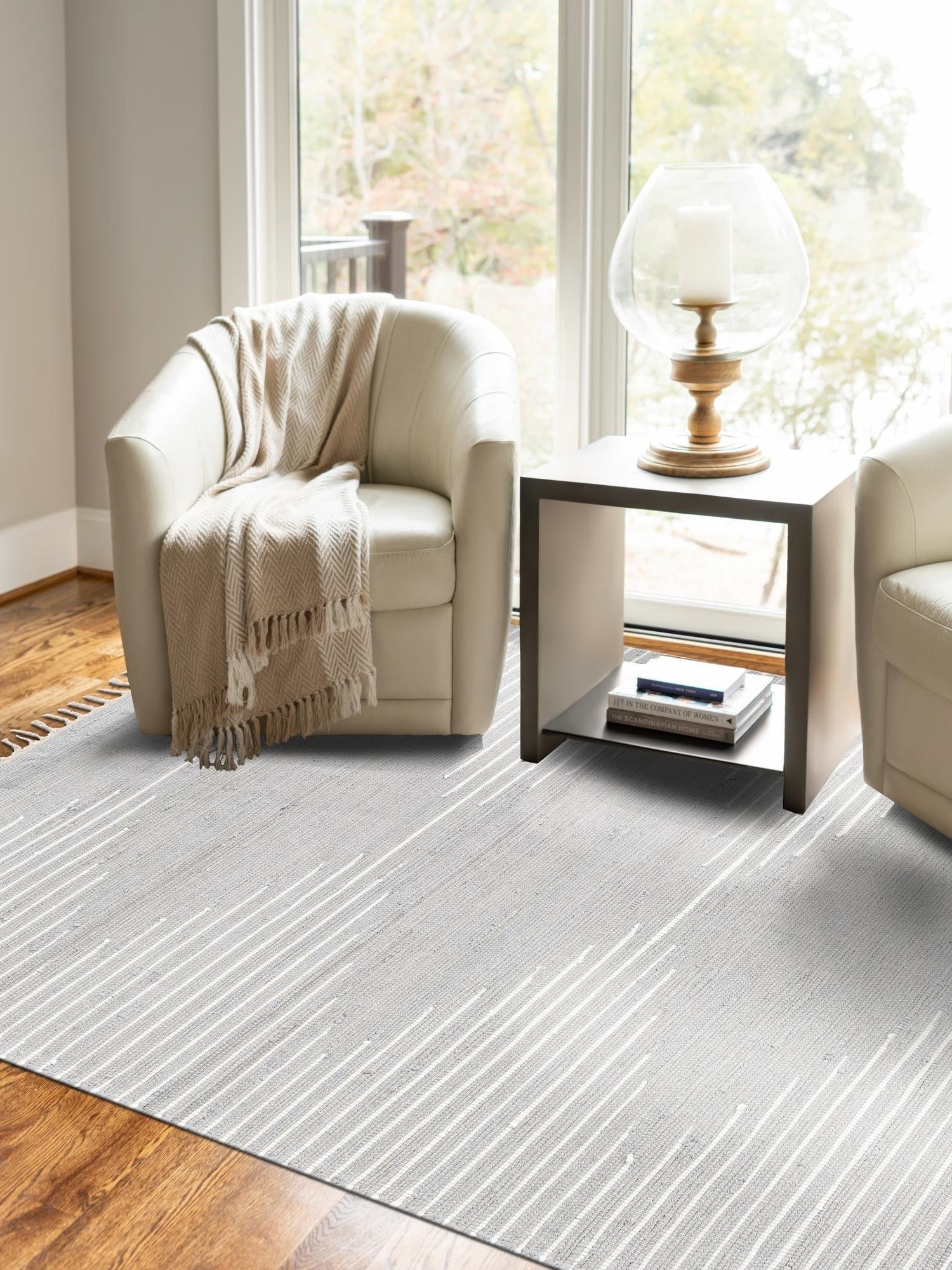 Light Gray 7' 10 x 10' Chindi Cotton Rectangle Area Rug Interior Design Home Decor Carpet Mat for Sale at Rug Engine
