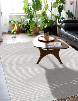 Light Gray 5' 1 x 8' Chindi Cotton Rectangle Rug