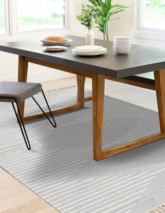 Light Gray 5' 1 x 8' Chindi Cotton Rectangle Rug