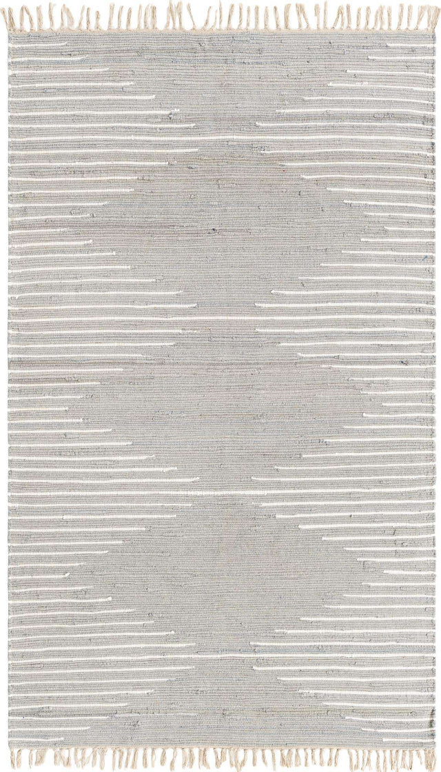 Light Gray 5' 1 x 8' Chindi Cotton Rectangle Rug