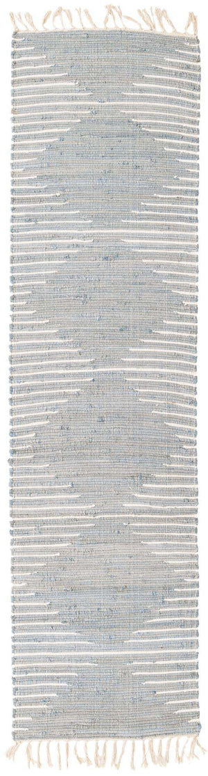 Light Gray 3' x 10' Chindi Cotton Runner Rug