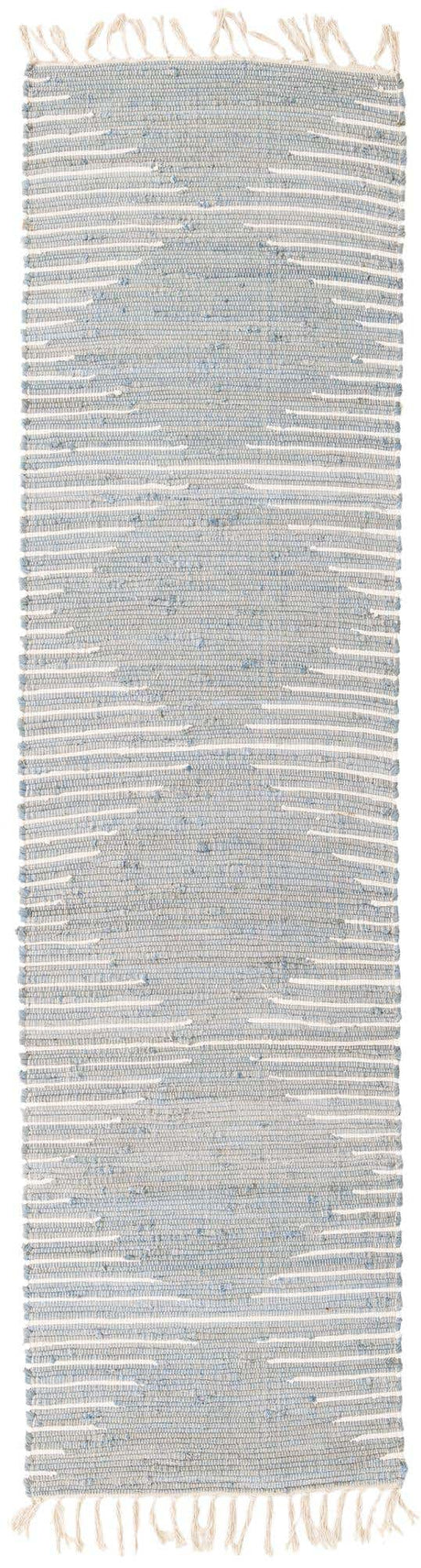 Light Gray 3' x 10' Chindi Cotton Runner Rug