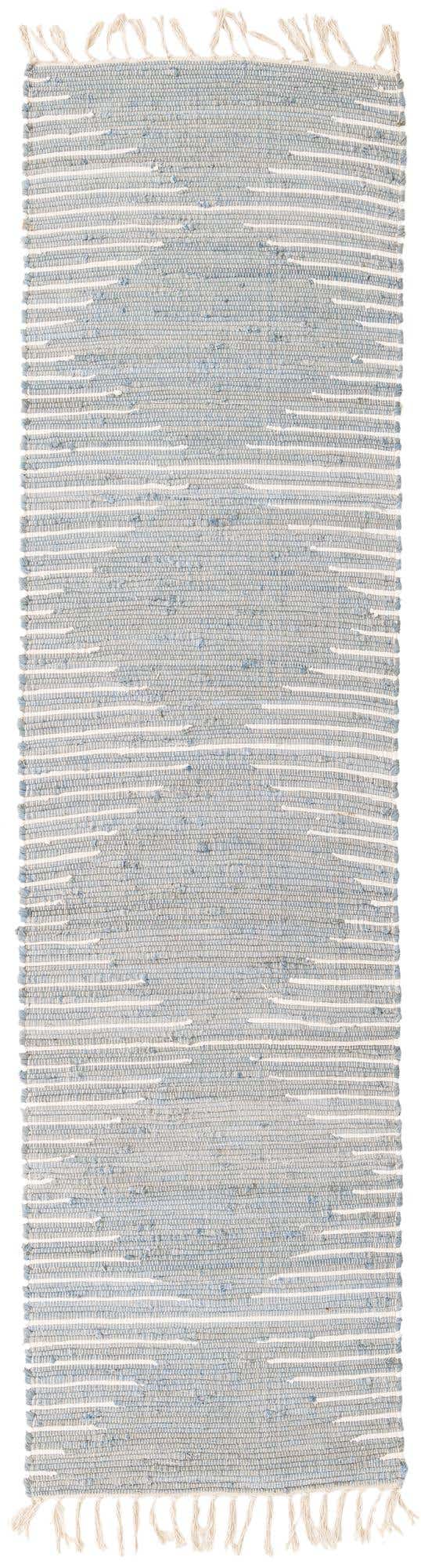 Light Gray 3' x 10' Chindi Cotton Runner Rug