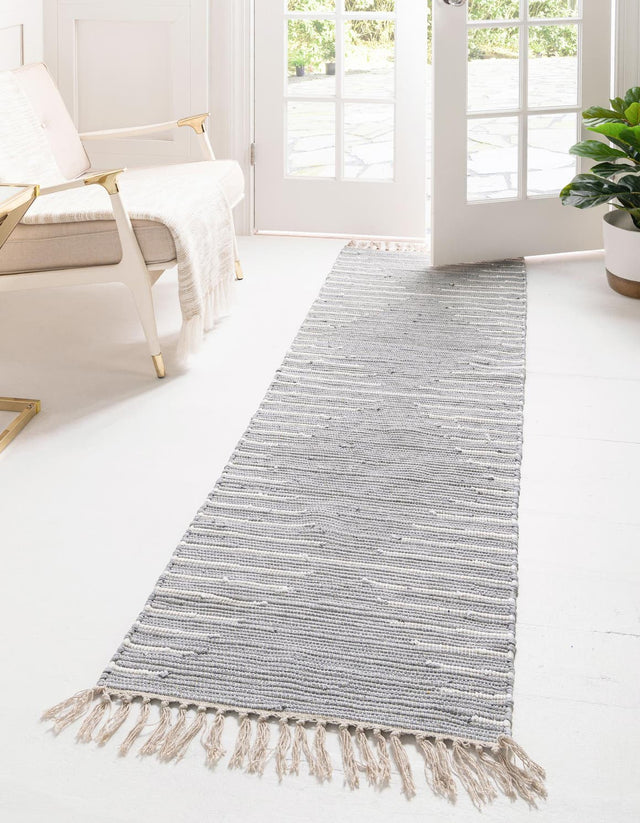 Light Gray 2' 2 x 6' 1 Chindi Cotton Runner Rug
