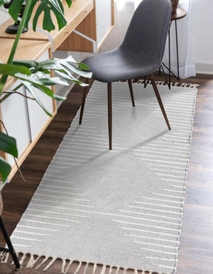 Light Gray 2' 2 x 6' 1 Chindi Cotton Runner Rug