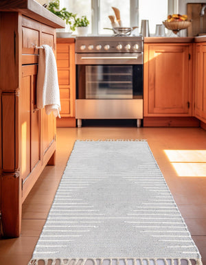 Light Gray 2' 2 x 6' 1 Chindi Cotton Runner Rug