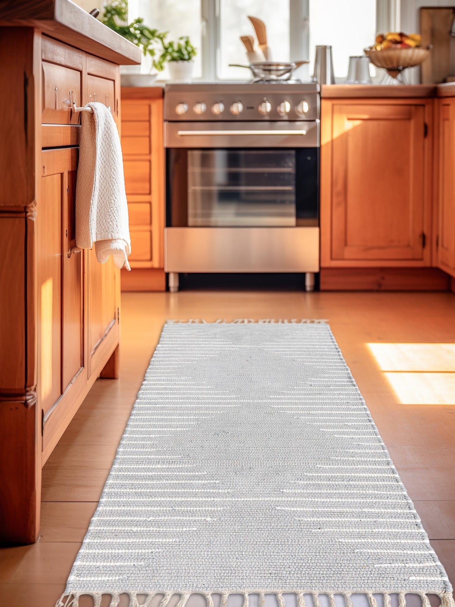 Light Gray 2' 7 x 13' 1 Chindi Cotton Runner Area Rug Interior Design Home Decor Carpet Mat for Sale at Rug Engine