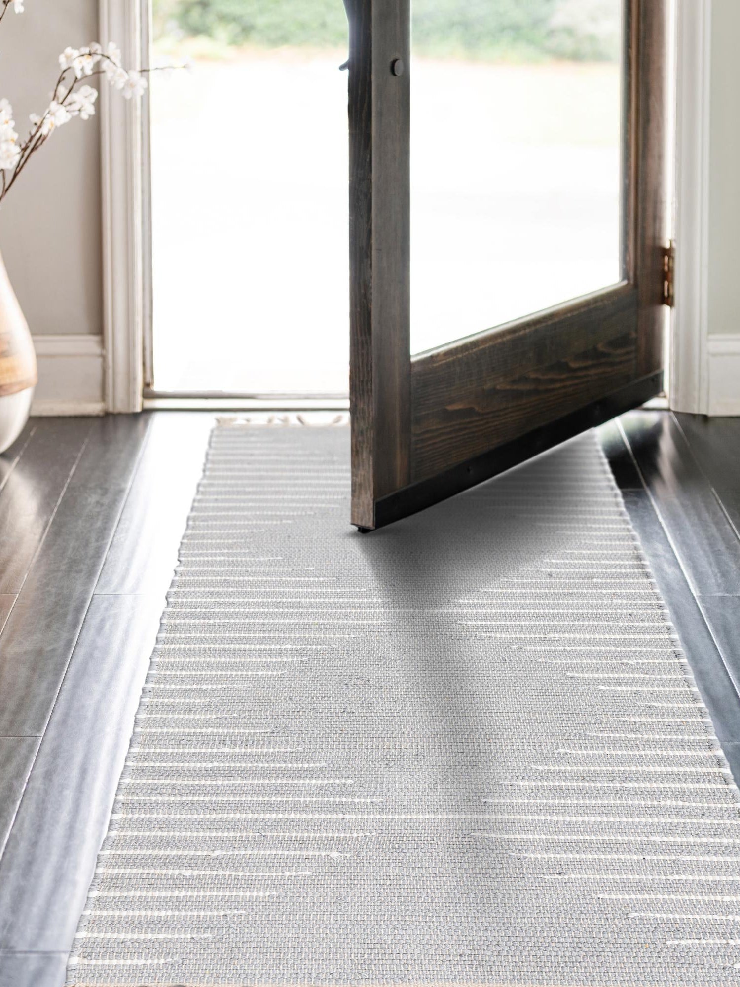 Light Gray 2' 2 x 6' 1 Chindi Cotton Runner Area Rug Interior Design Home Decor Carpet Mat for Sale at Rug Engine